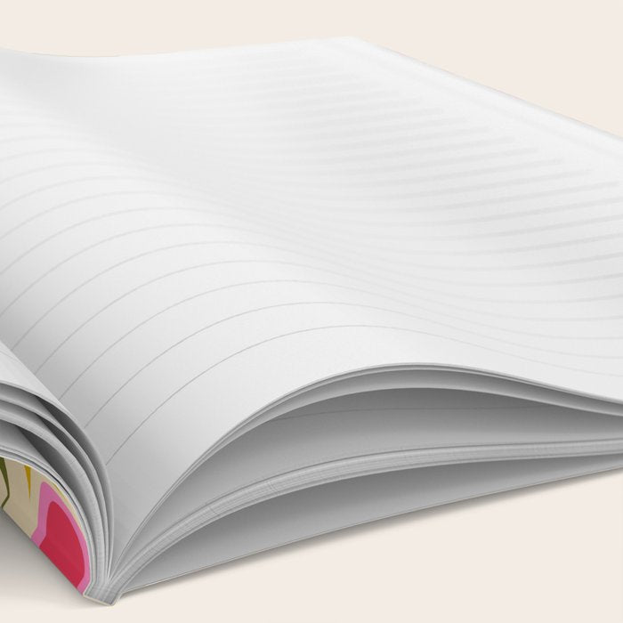 Geometric Fish Pattern - Red, Pink, Yellow, Olive Notebook Gallery Image 2