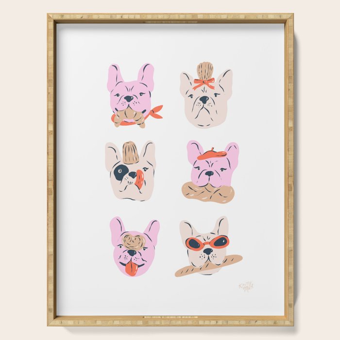 French Bulldogs with Pastries in Pink Serving Tray Gallery Image 1