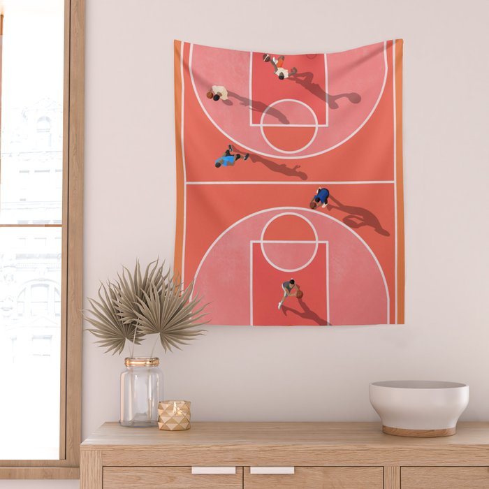 Street Basketball Playground  Wall Tapestry Gallery Image 2
