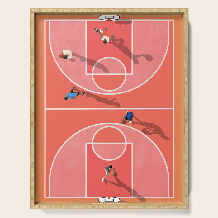 Street Basketball Playground  Serving Tray Gallery Image 1