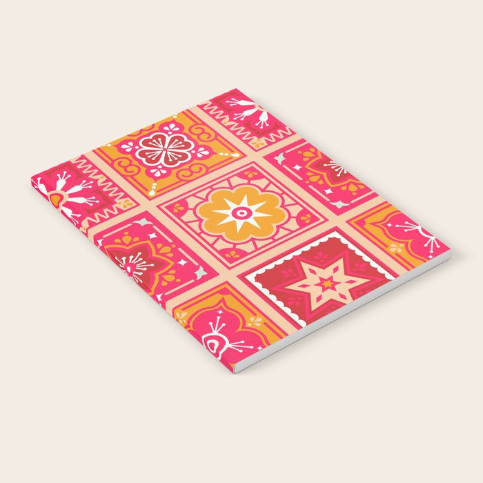 Talavera Mexican Tile - Hot Pink & Orange Palette Notebook Gallery Image 2