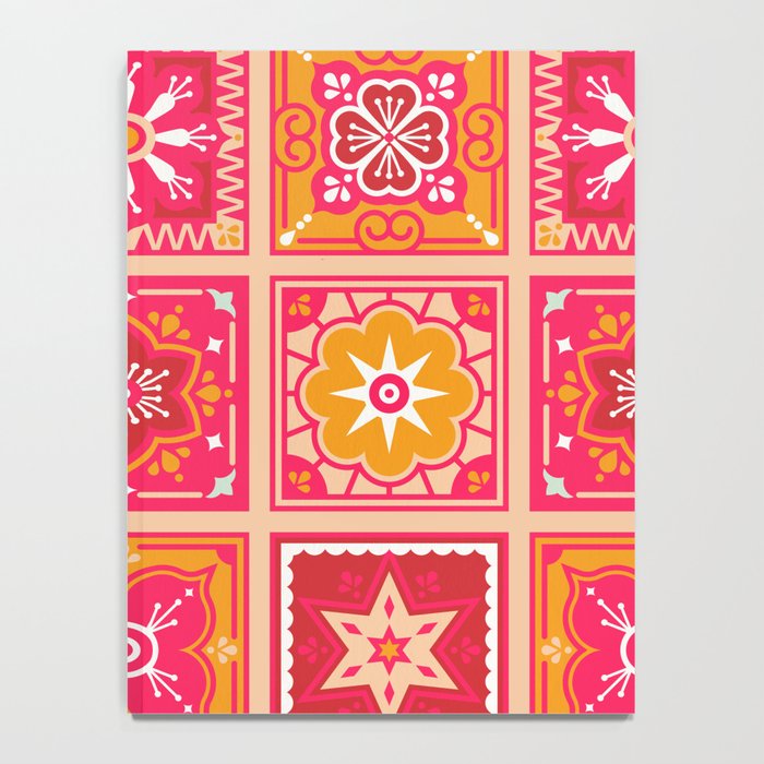 Talavera Mexican Tile - Hot Pink & Orange Palette Notebook Gallery Image 4