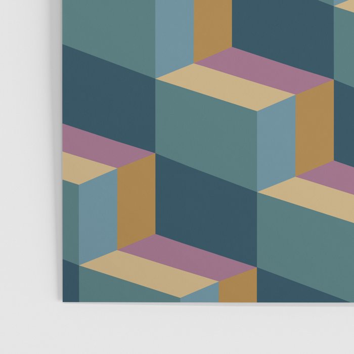 Cuboid Mid Century Abstract Shapes Pattern II Poster Gallery Image 3