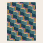 Cuboid Mid Century Abstract Shapes Pattern II Poster Gallery Image 4