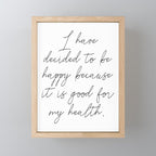 Happy Quote (Voltaire) Mini Art Print Gallery Image 1