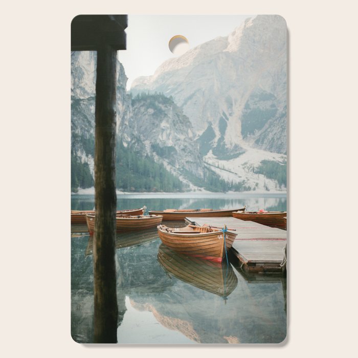 Lago di Braies | Fine art travel photography print Italy | Dolomites South Tirol Cutting Board Gallery Image 1