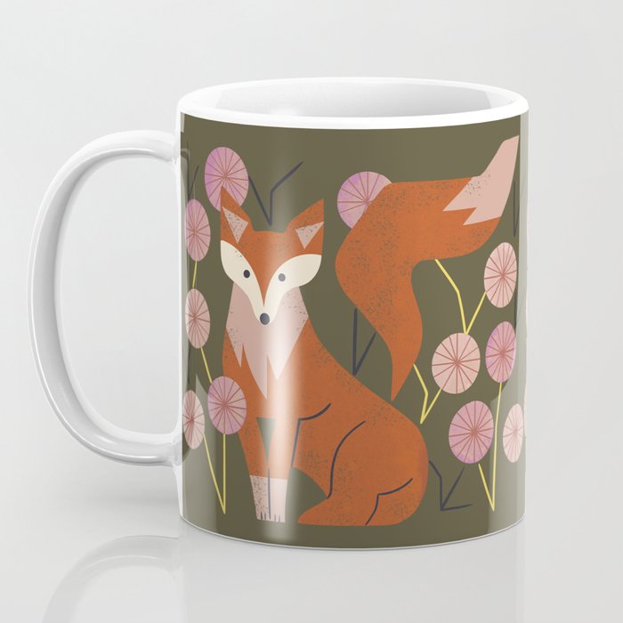 Shy Fox and Wildflowers Coffee Mug Gallery Image 3