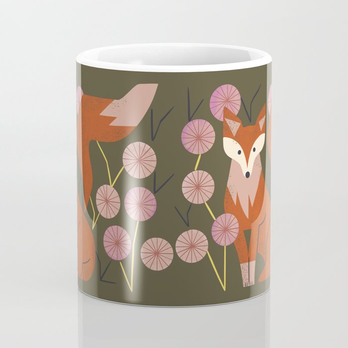 Shy Fox and Wildflowers Coffee Mug Gallery Image 4