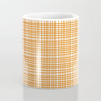 Fine Weave Minimalist Midcentury Woven Pattern in Orange and White Coffee Mug Gallery Image 4