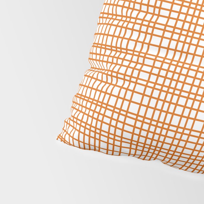 Fine Weave Minimalist Midcentury Woven Pattern in Orange and White Pillow Sham Gallery Image 4