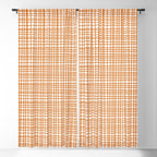 Fine Weave Minimalist Midcentury Woven Pattern in Orange and White Window Curtain Gallery Image 5