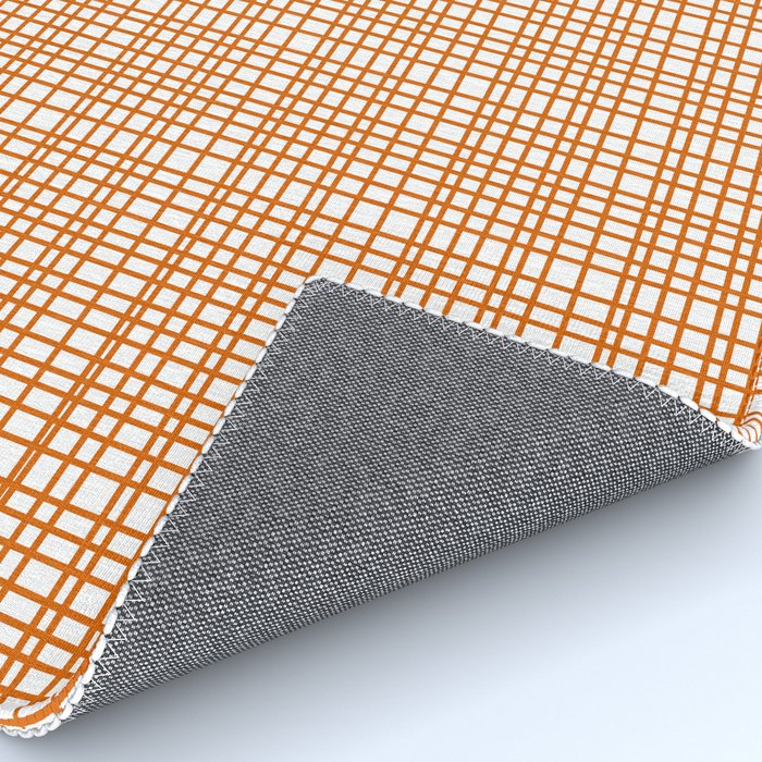 Fine Weave Minimalist Midcentury Woven Pattern in Orange and White Rug Gallery Image 4