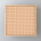 Fine Weave Minimalist Midcentury Woven Pattern in Orange and White Mini Art Print Gallery Image 1