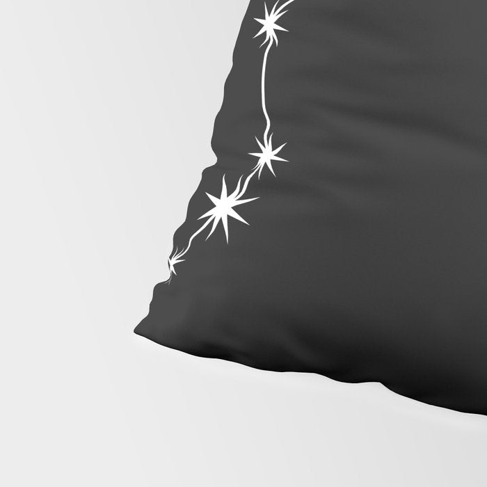 Aquarius Zodiac Star Constellation Line Art Black Pillow Sham Gallery Image 4