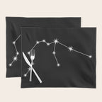 Aquarius Zodiac Star Constellation Line Art Black Placemat Gallery Image 1
