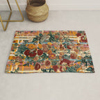Floral and Tartan Pattern Rug Gallery Image 1