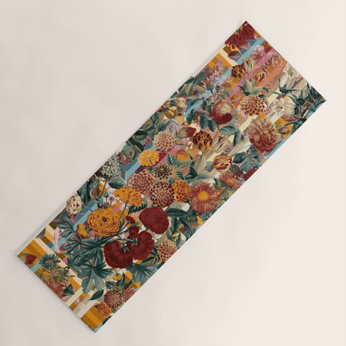 Floral and Tartan Pattern Yoga Mat Gallery Image 1
