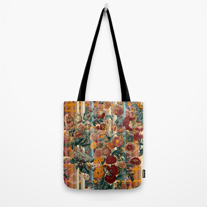 Floral and Tartan Pattern Tote Bag Gallery Image 2