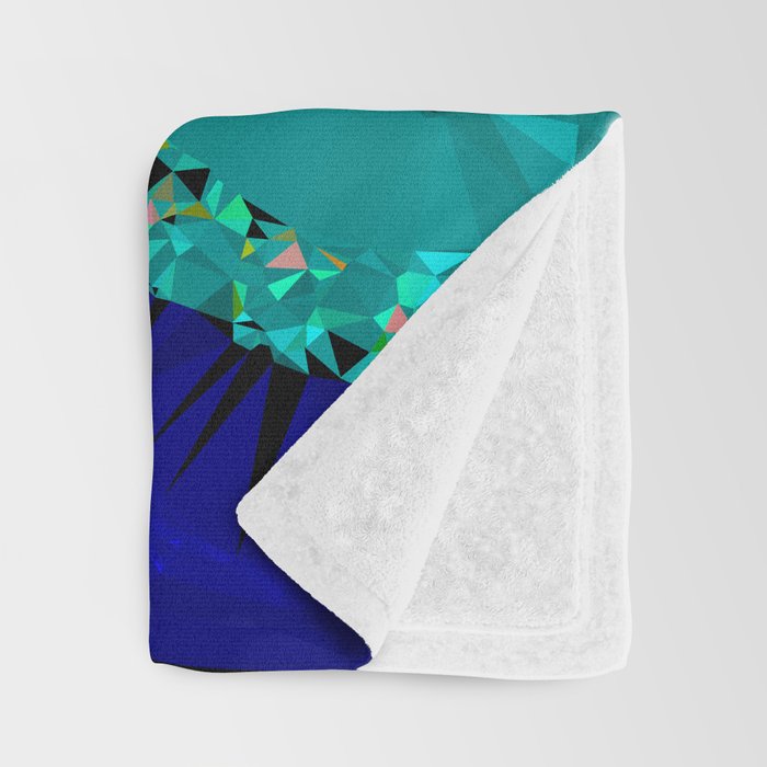 Glittery Low Poly Abstract Geometric Art Throw Blanket Gallery Image 3
