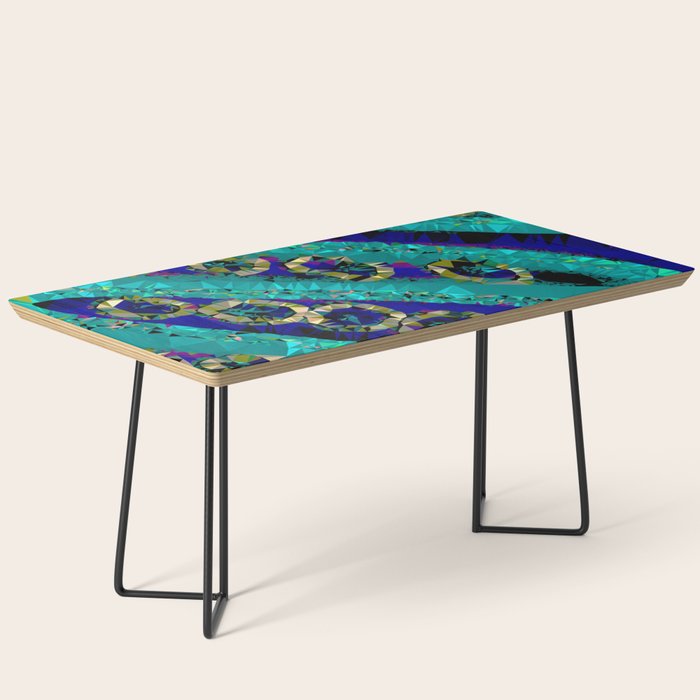 Glittery Low Poly Abstract Geometric Art Coffee Table Gallery Image 1