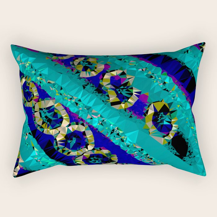 Glittery Low Poly Abstract Geometric Art Rectangular Pillow Gallery Image 2
