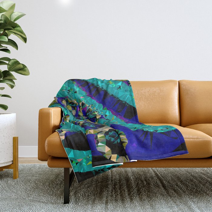 Glittery Low Poly Abstract Geometric Art Throw Blanket Gallery Image 1