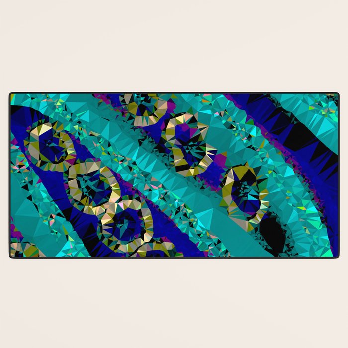 Glittery Low Poly Abstract Geometric Art Desk Mat Gallery Image 3