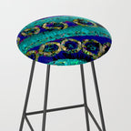Glittery Low Poly Abstract Geometric Art Stool Gallery Image 2