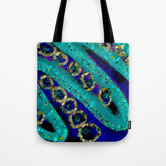 Glittery Low Poly Abstract Geometric Art Tote Bag Gallery Image 1