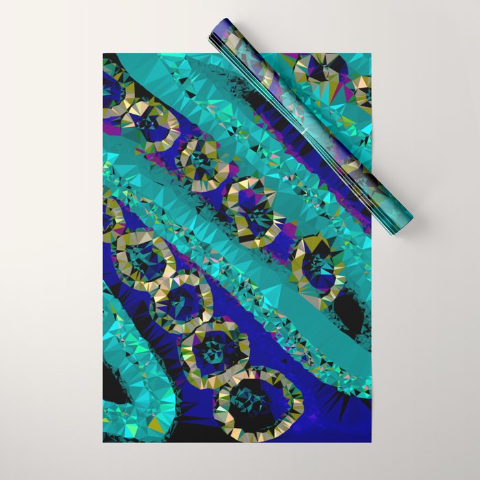 Glittery Low Poly Abstract Geometric Art Wrapping Paper Gallery Image 1