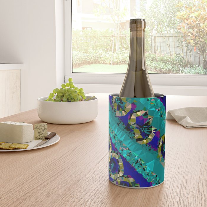 Glittery Low Poly Abstract Geometric Art Wine Chiller Gallery Image 4
