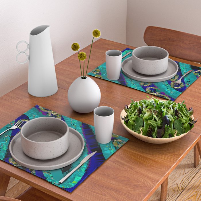 Glittery Low Poly Abstract Geometric Art Placemat Gallery Image 2