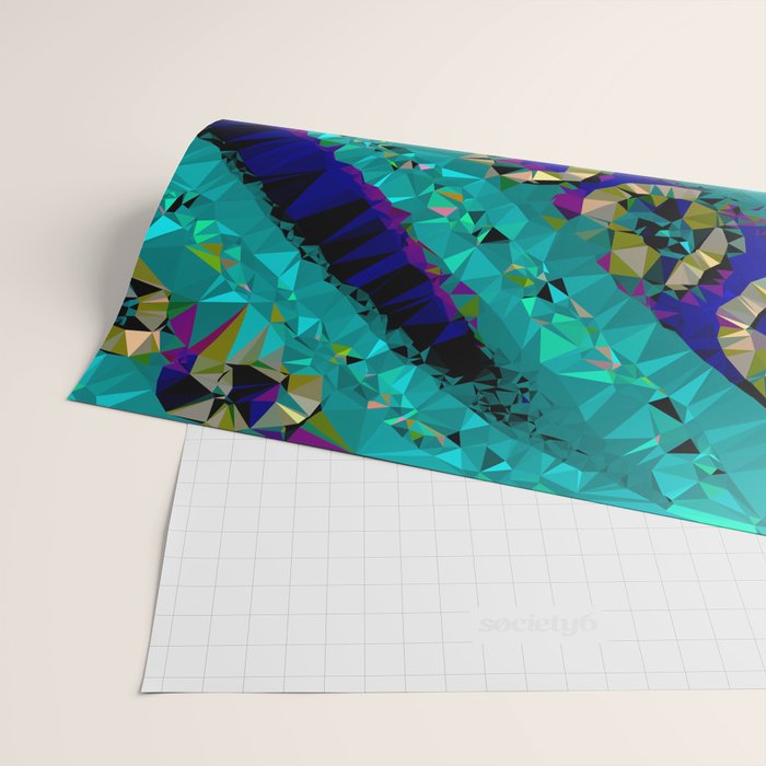 Glittery Low Poly Abstract Geometric Art Wrapping Paper Gallery Image 2