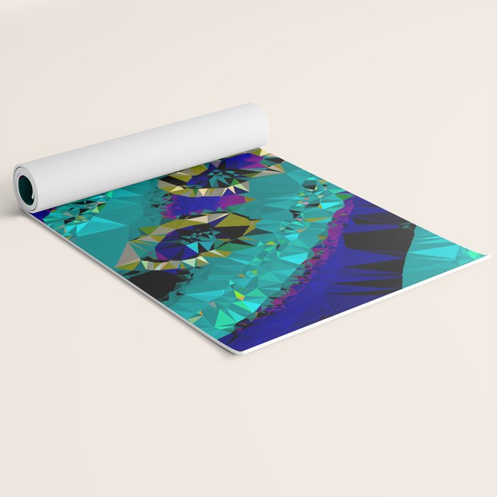Glittery Low Poly Abstract Geometric Art Yoga Mat Gallery Image 2