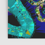 Glittery Low Poly Abstract Geometric Art Poster Gallery Image 3