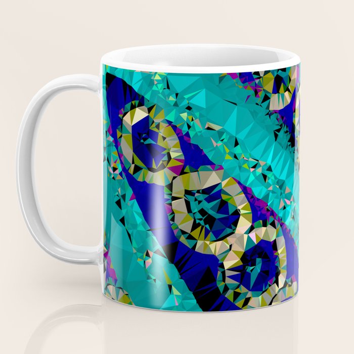 Glittery Low Poly Abstract Geometric Art Coffee Mug Gallery Image 3