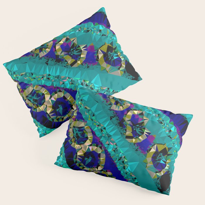 Glittery Low Poly Abstract Geometric Art Pillow Sham Gallery Image 3
