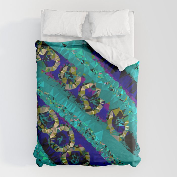 Glittery Low Poly Abstract Geometric Art Duvet Cover Gallery Image 1