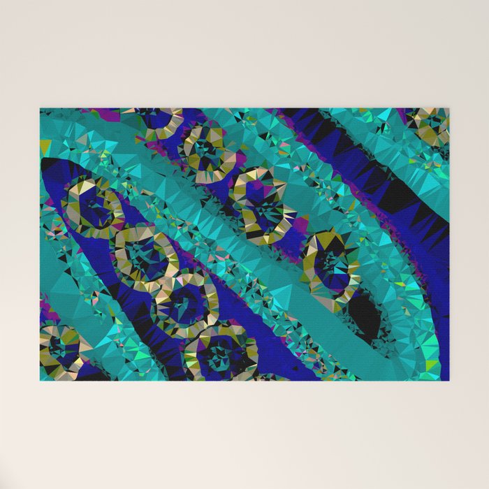 Glittery Low Poly Abstract Geometric Art Welcome Mat Gallery Image 1