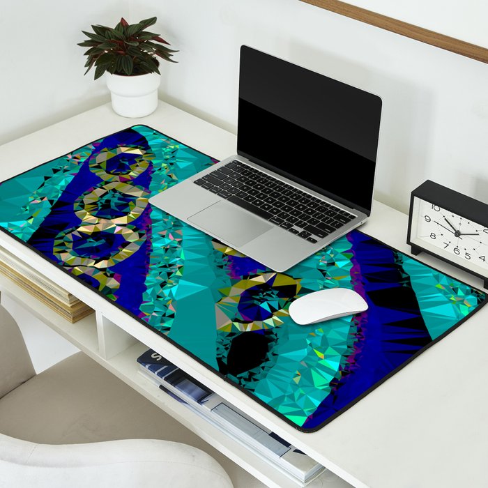Glittery Low Poly Abstract Geometric Art Desk Mat Gallery Image 2
