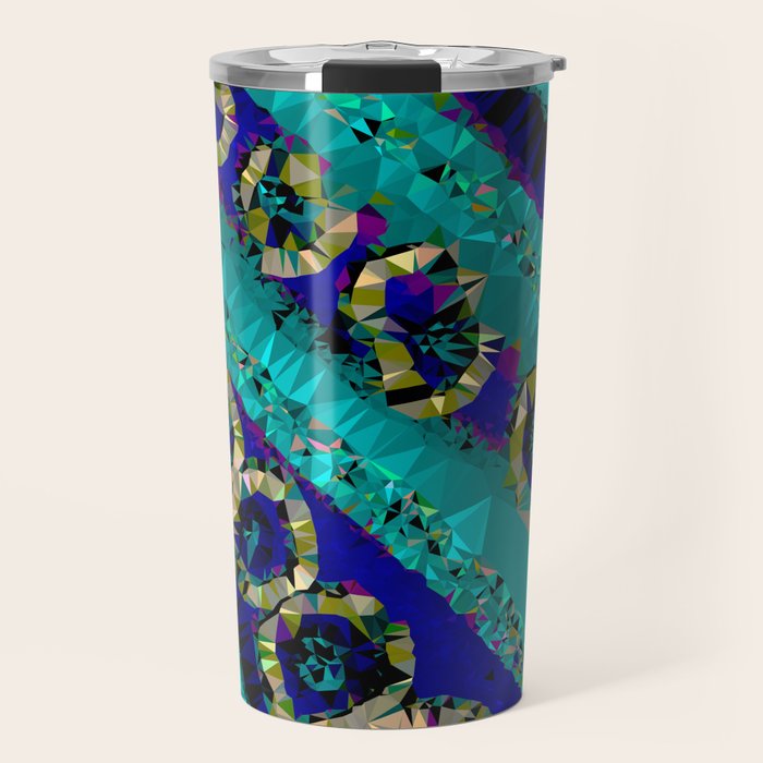 Glittery Low Poly Abstract Geometric Art Travel Mug Gallery Image 1