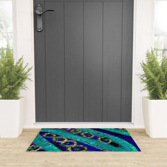 Glittery Low Poly Abstract Geometric Art Welcome Mat Gallery Image 3