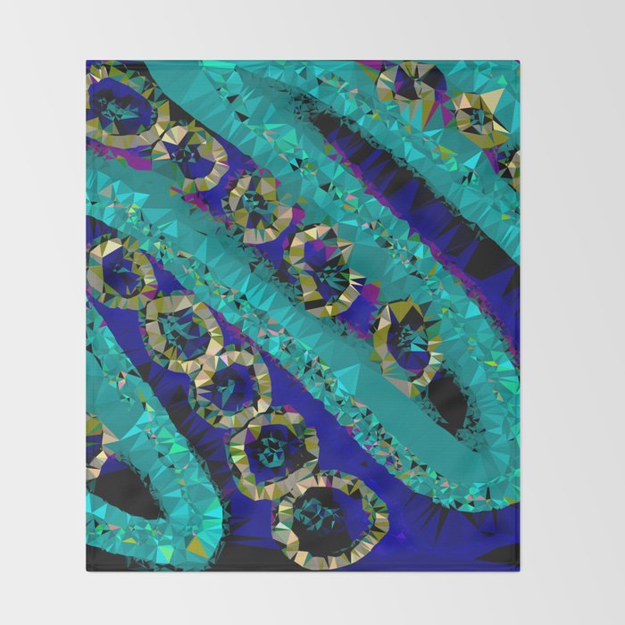 Glittery Low Poly Abstract Geometric Art Throw Blanket Gallery Image 2