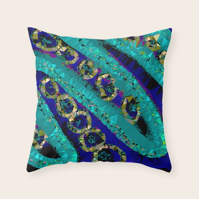 Glittery Low Poly Abstract Geometric Art Throw Pillow Gallery Image 1