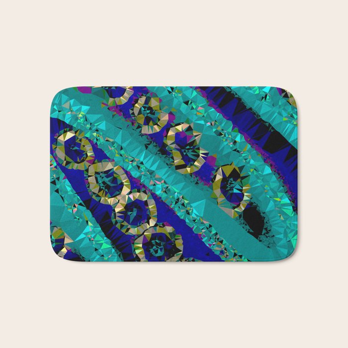 Glittery Low Poly Abstract Geometric Art Bath Mat Gallery Image 1