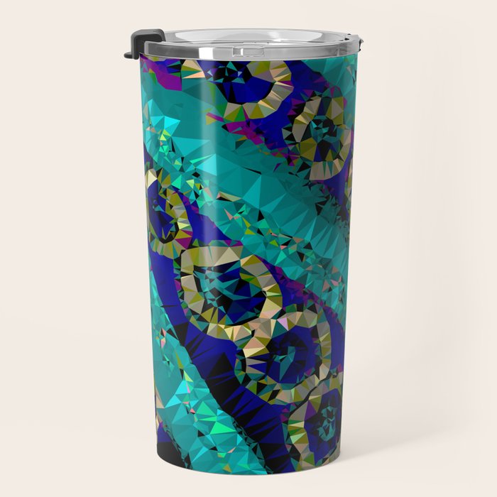 Glittery Low Poly Abstract Geometric Art Travel Mug Gallery Image 3