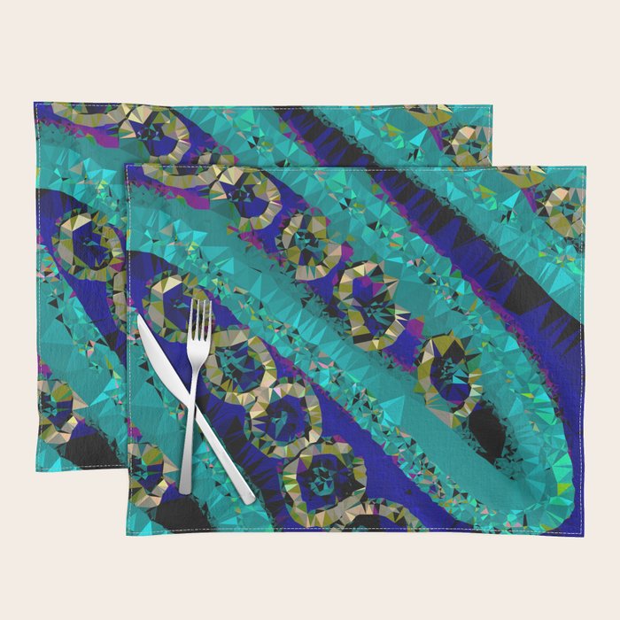 Glittery Low Poly Abstract Geometric Art Placemat Gallery Image 1