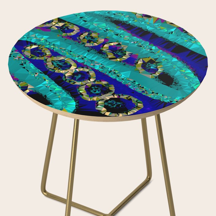 Glittery Low Poly Abstract Geometric Art Side Table Gallery Image 2