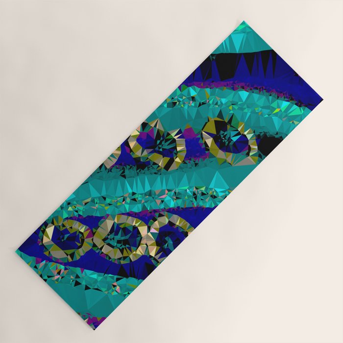 Glittery Low Poly Abstract Geometric Art Yoga Mat Gallery Image 1