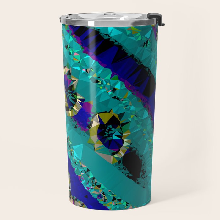 Glittery Low Poly Abstract Geometric Art Travel Mug Gallery Image 2